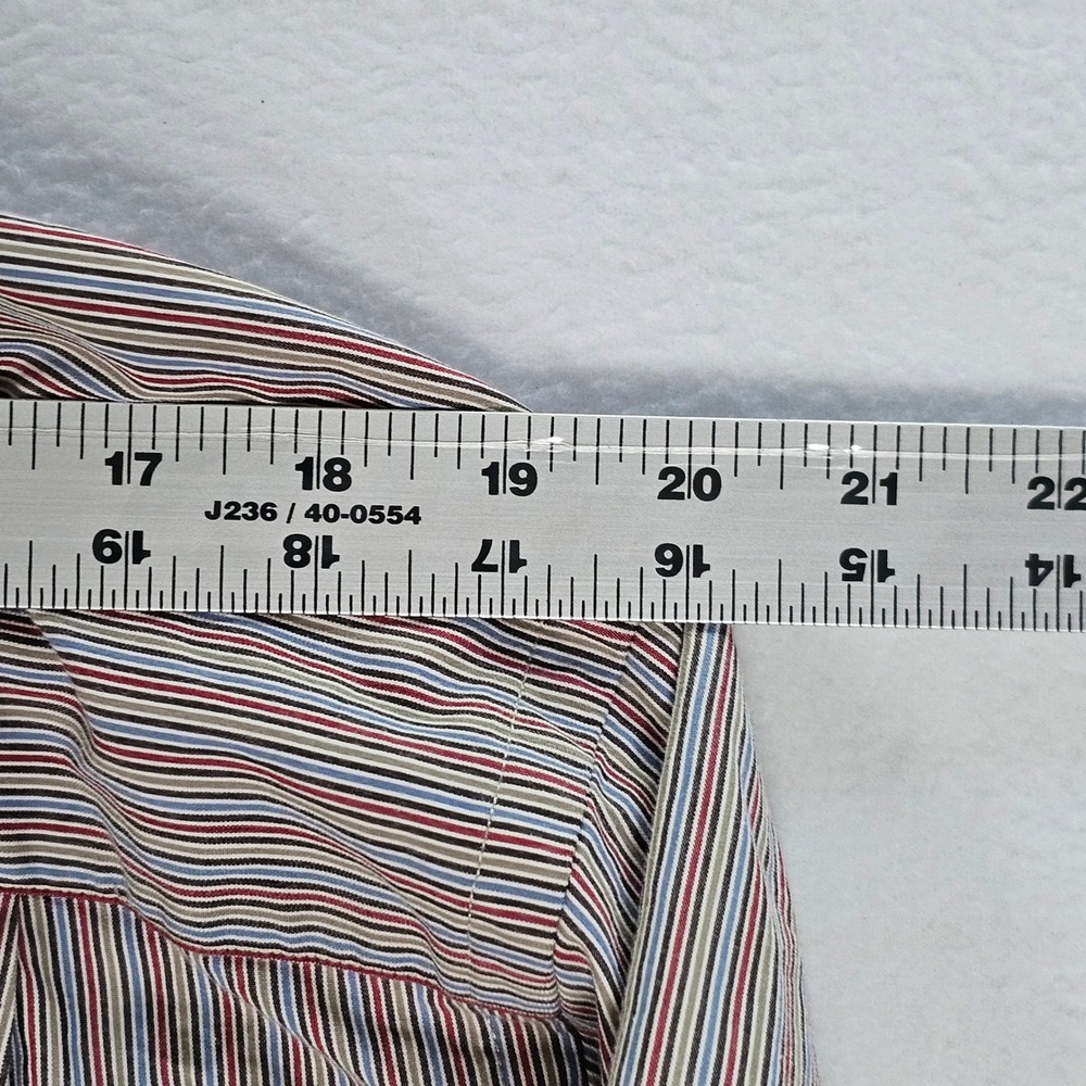 Austin Reed London Mens Large Multi Color Striped 100s 2-Ply Cotton Button Down - Picture 10 of 12